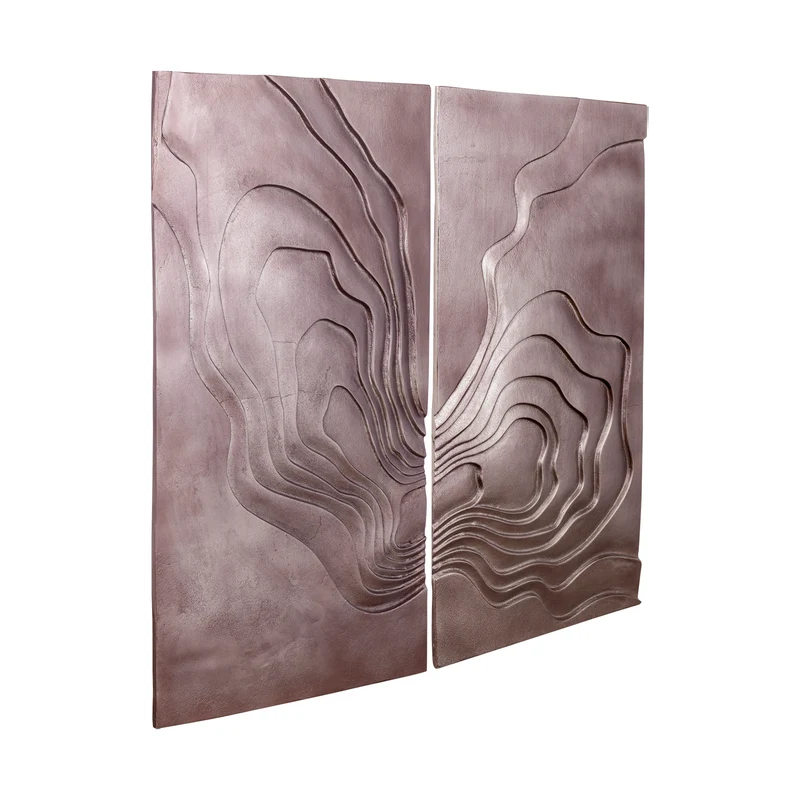 Wandpanel Bronze, Wandbild 2er Set, Maße 100x90 cm