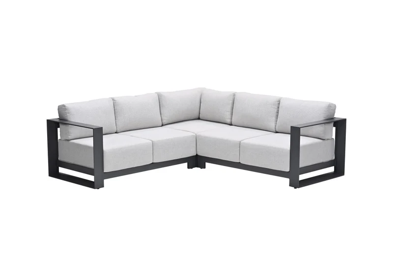 Loungesofa anthrazit-grau 4-teilig, Gartenecksofa anthrazit-grau, Gartenlounge anthrazit, Maße 230x230 cm