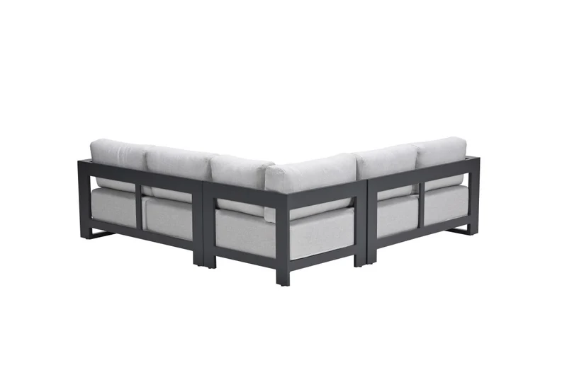Loungesofa anthrazit-grau 4-teilig, Gartenecksofa anthrazit-grau, Gartenlounge anthrazit, Maße 230x230 cm