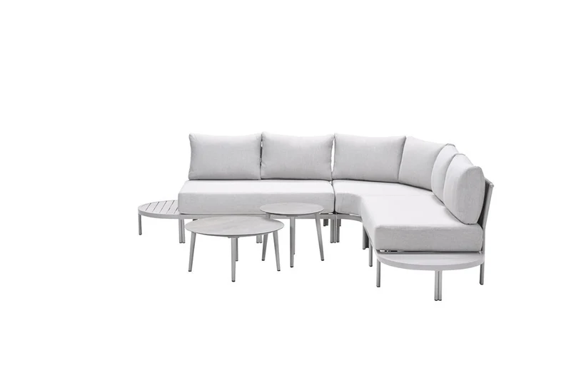 Loungesofa taupe 5-teilig, Maße 270x270 cm