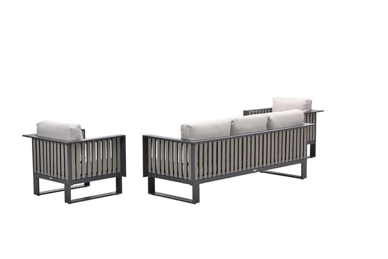 Gartensofa anthrazit 3-teilig