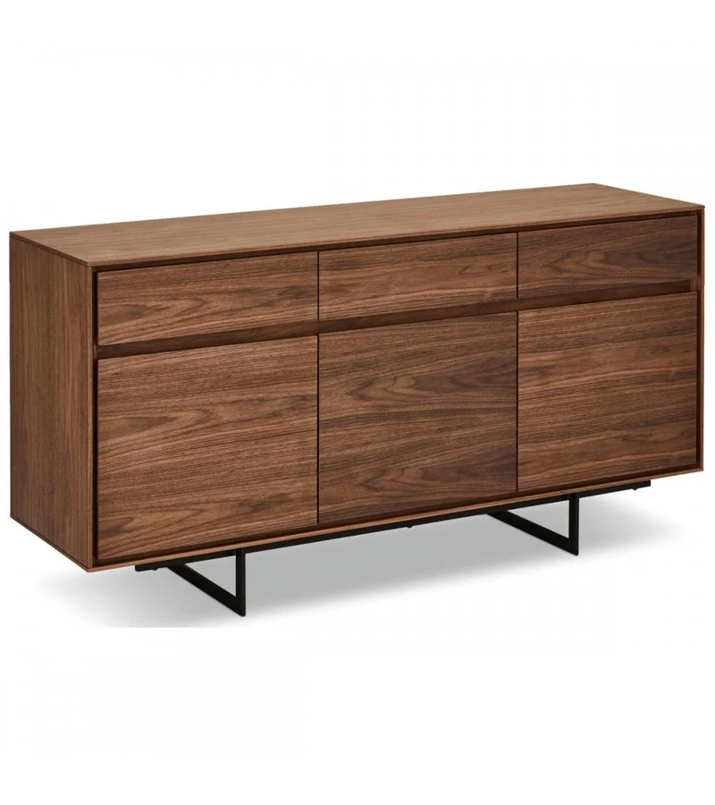 Sideboard braun-Walnuss, Anrichte braun, Breite 155 cm