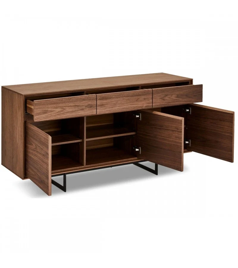 Sideboard braun-Walnuss, Anrichte braun, Breite 155 cm