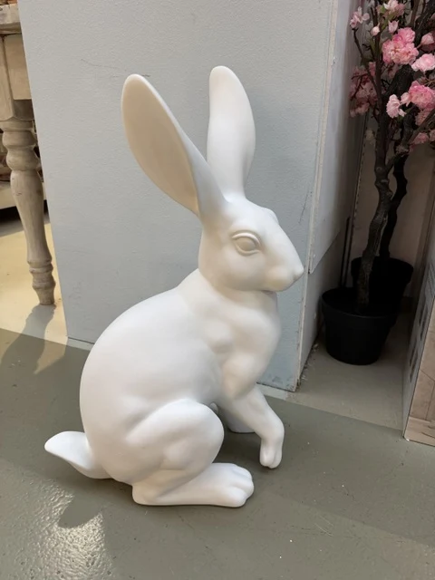 Deko-Hase weiß, Hase weiß, Höhe 60 cm