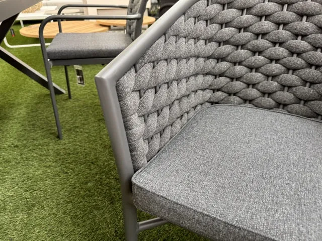 Gartenstuhl grau, Gartenstuhl Textil-Metall