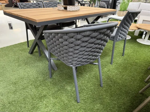 Gartenstuhl grau, Gartenstuhl Textil-Metall