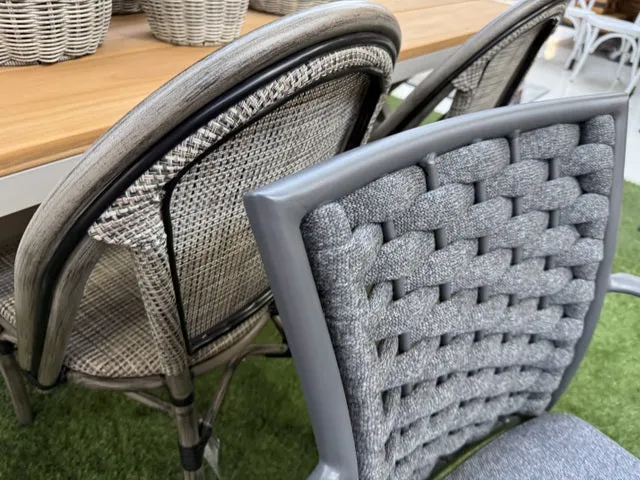 Gartenstuhl grau, Gartenstuhl Textil-Metall grau