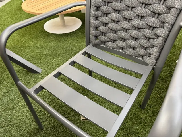 Gartenstuhl grau, Gartenstuhl Textil-Metall grau
