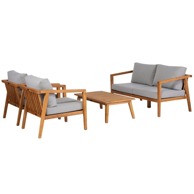 Garten Sitzgruppe Teakholz 4er Set