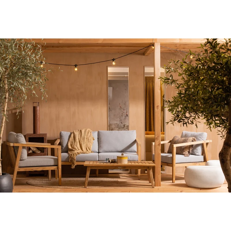Garten Sitzgruppe Teakholz 4er Set