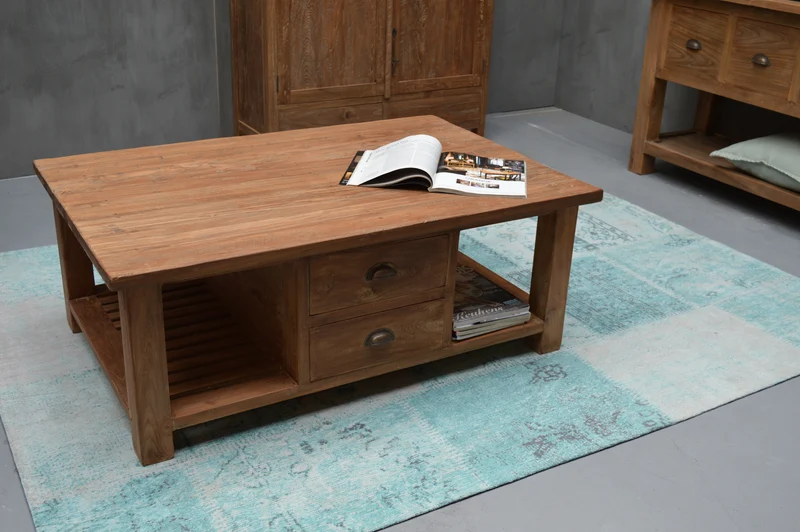 Couchtisch Teak, Couchtisch Massivholz, Länge 120 cm