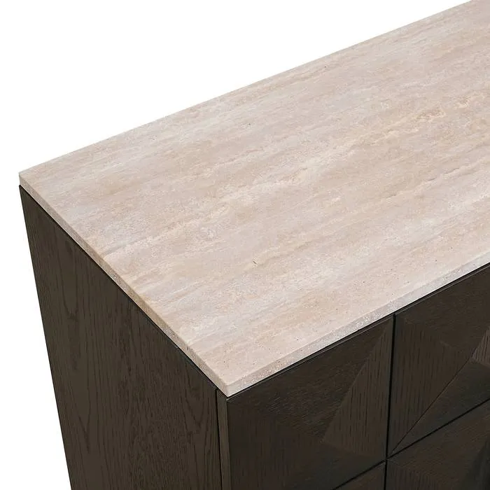 Weinschrank braun, Hochschrank braun Eiche furniert, Höhe 138 cm
