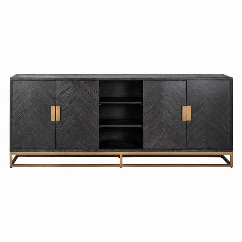 Sideboard Bronze schwarz, Anrichte Bronze-schwarz, Sideboard schwarz Gold, Breite 225 cm