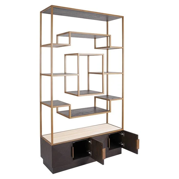 Regal braun, Wohnzimmerregal braun Eiche furniert, Breite 120 cm