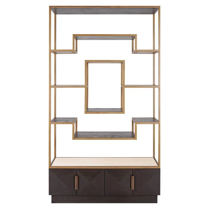 Regal braun, Wohnzimmerregal braun Eiche furniert, Breite 120 cm