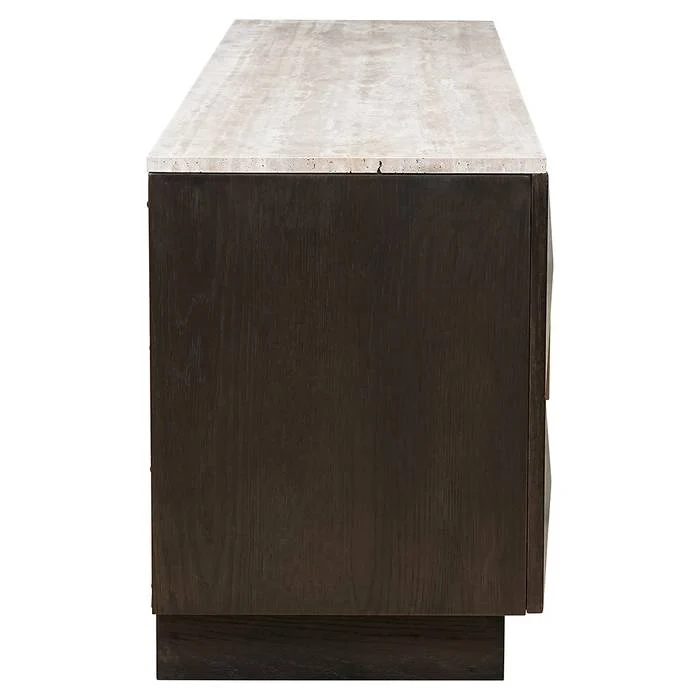 TV Schrank braun, Fernsehschrank braun Eiche furniert, Breite 196 cm
