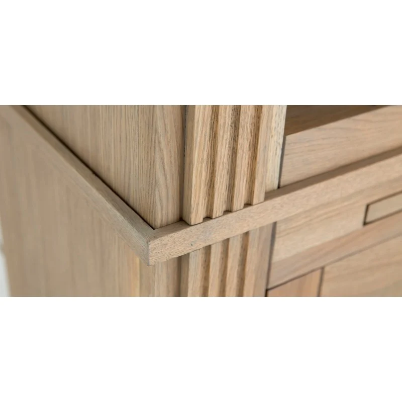Bücherschrank Eiche-Natur, Wohnzimmerschrank mit einer Schublade, Breite 100 cm