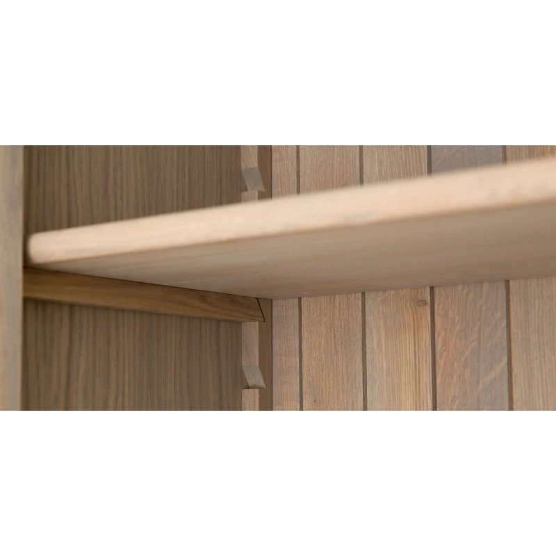 Bücherschrank Eiche-Natur, Wohnzimmerschrank mit einer Schublade, Breite 100 cm