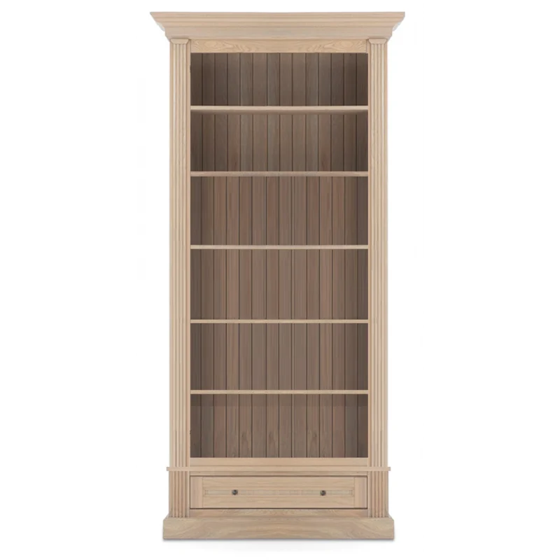Bücherschrank Eiche-Natur, Wohnzimmerschrank mit einer Schublade, Breite 100 cm