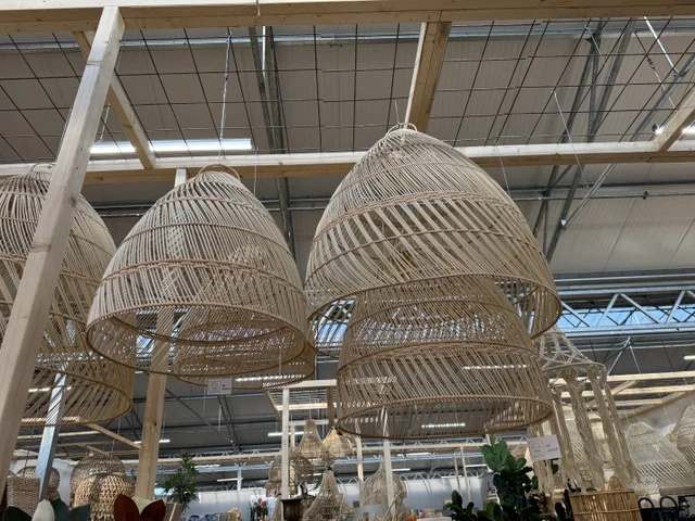 Hängelampe Rattan, Pendelleuchte Rattan, Durchmesser 80 cm
