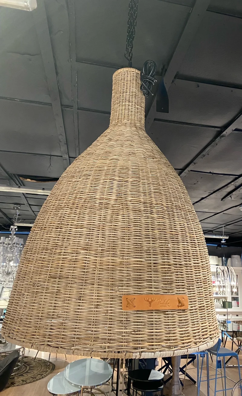 Pendelleuchte Rattan, Hängelampe Rattan, Durchmesser 90 cm