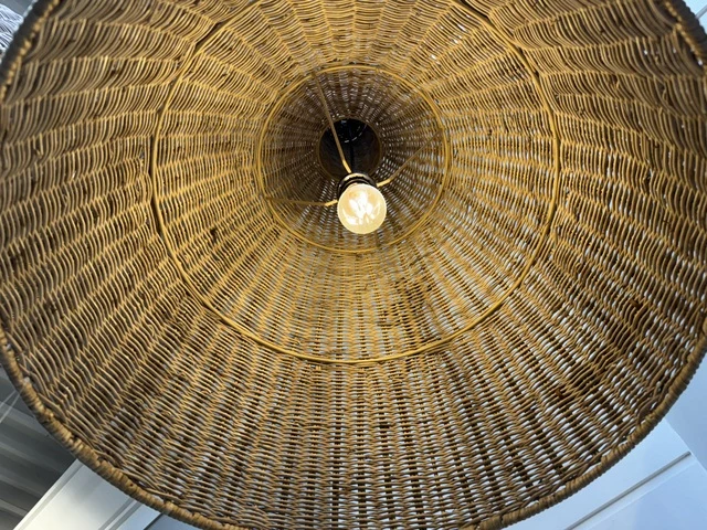 Pendelleuchte Rattan, Hängelampe Rattan, Durchmesser 90 cm