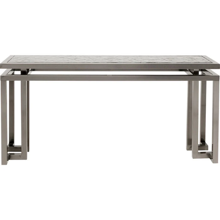 Konsole grau Glas-Metall, Glaskonsole grau, Breite 160 cm