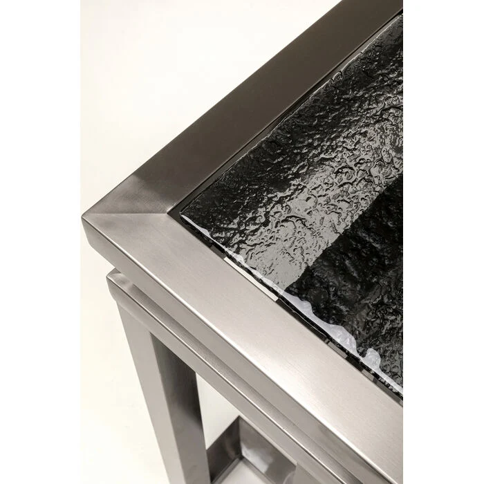 Konsole grau Glas-Metall, Glaskonsole grau, Breite 160 cm
