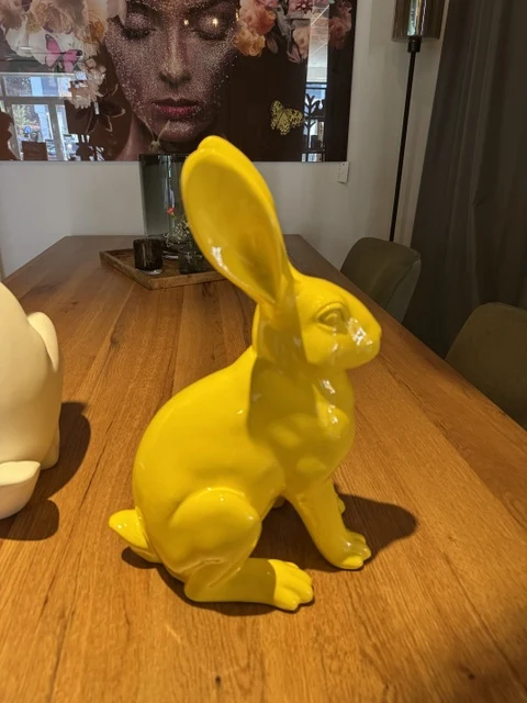 Osterhase gelb, Deko-Hase gelb, Höhe 40 cm