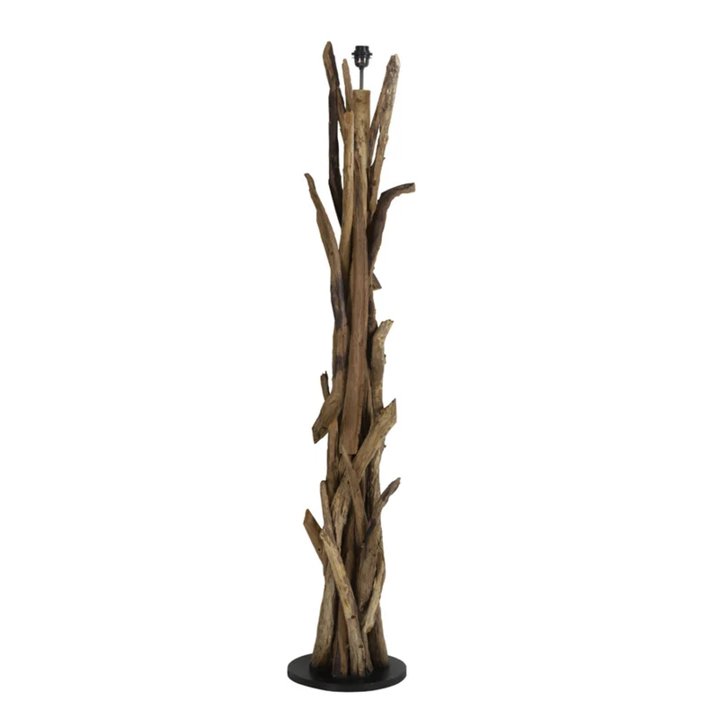 Stehlampe Naturholz mit Lampenschirm, Stehleuchte mit Lampenschirm, Höhe ca. 220 cm