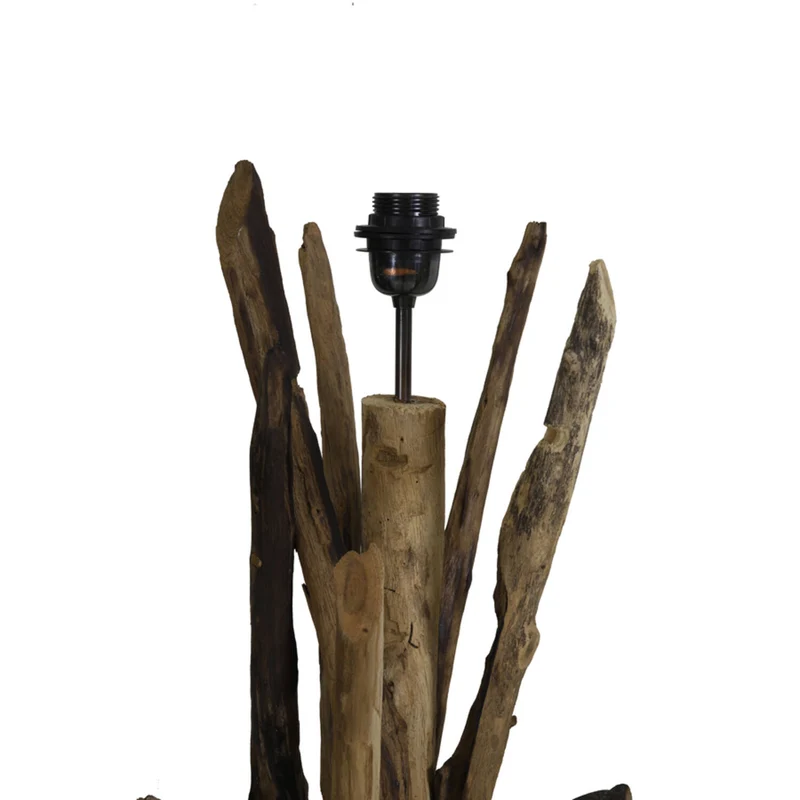 Stehlampe Naturholz mit Lampenschirm, Stehleuchte mit Lampenschirm, Höhe ca. 220 cm