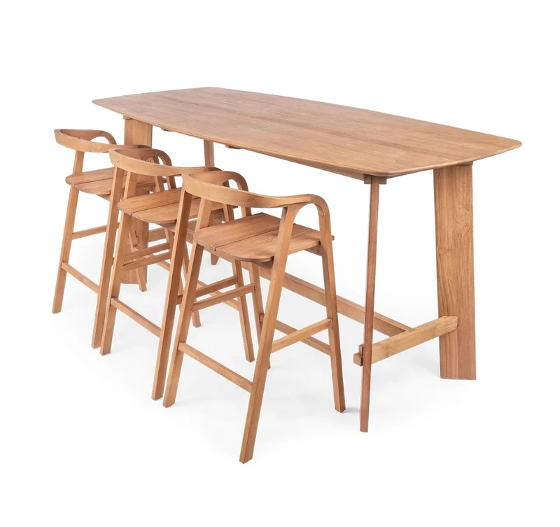 Bartisch Naturholz massiv, Länge 225 cm