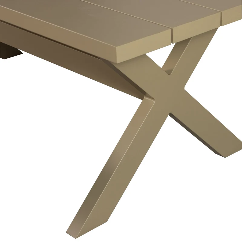 Gartentisch grün-grau Aluminium, Gartenesstisch Aluminium, Länge 220 cm