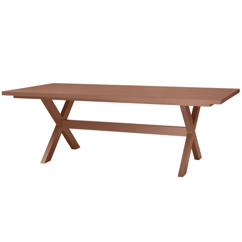 Gartentisch Terracotta Aluminium, Gartenesstisch Aluminium, Länge 220 cm