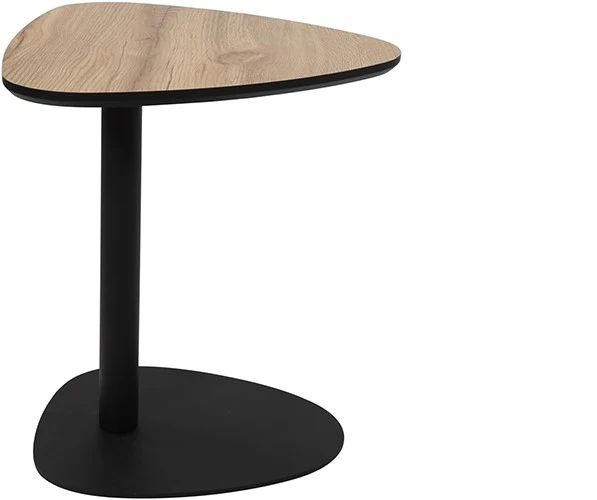 Beistelltisch Dreieck, Beistelltisch schwarz-braun, Höhe 70 cm