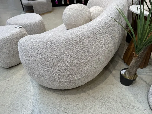 Sofa beige Boucle-Stoff, Breite 190 cm