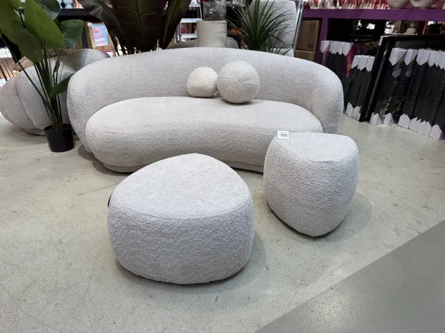 Sofa beige Boucle-Stoff, Breite 190 cm