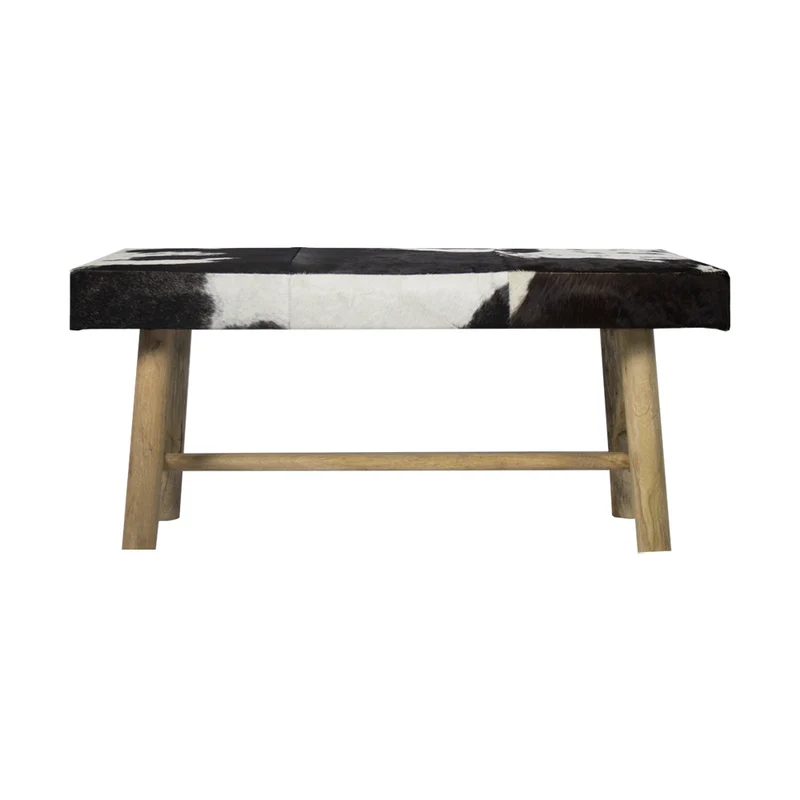 Sitzbank schwarz Kuhfell, Sitzbank Kuhfell, Länge 95 cm