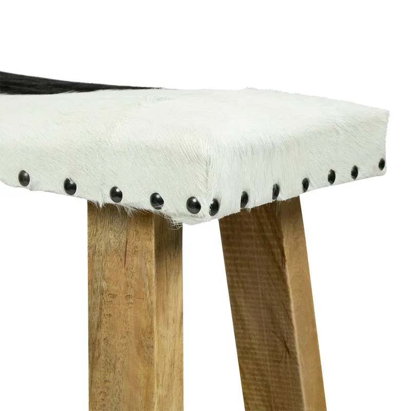Hocker Kuhfell, Sitzhocker schwarz Kuhfell
