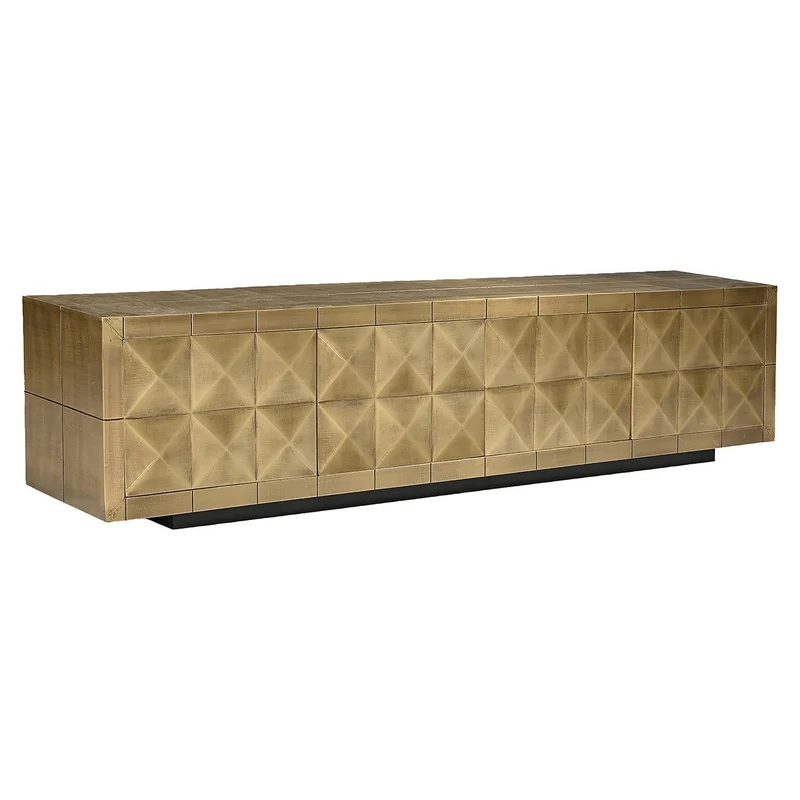 TV Schrank Gold, Fernsehschrank Gold antik, Breite 220 cm