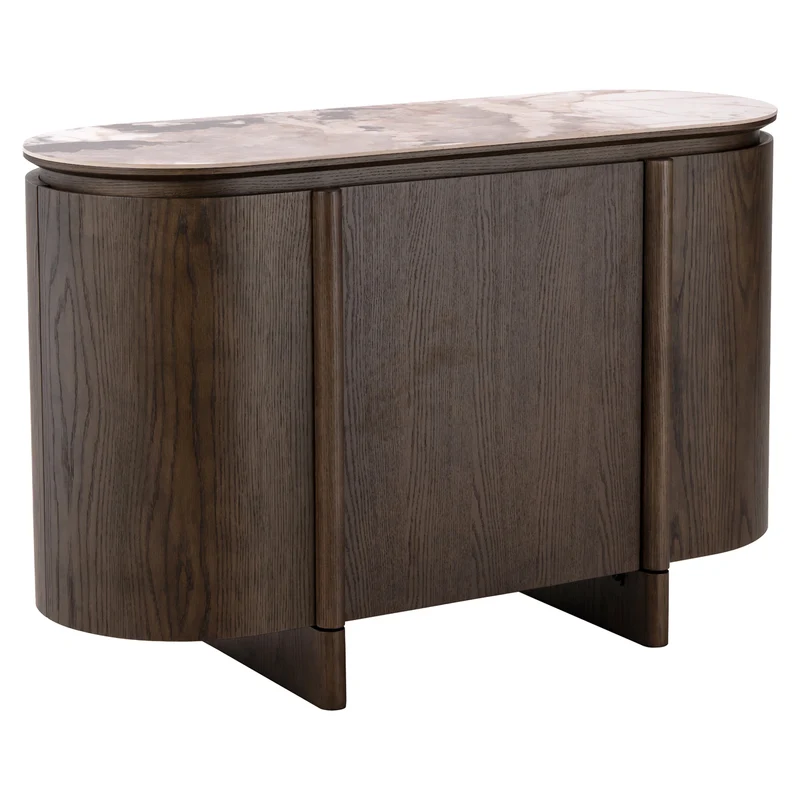 Sideboard braun Keramikplatte, Anrichte braun Keramik, Breite 120 cm