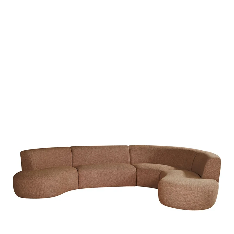 Halbrundes Sofa coral, rundes Sofa terracotta modern, Lounge-Sofa halbrund terracotta, Breite 350 cm