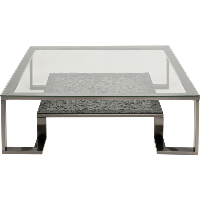 Couchtisch grau Glas-Metall, Glastisch grau, Breite 120 cm