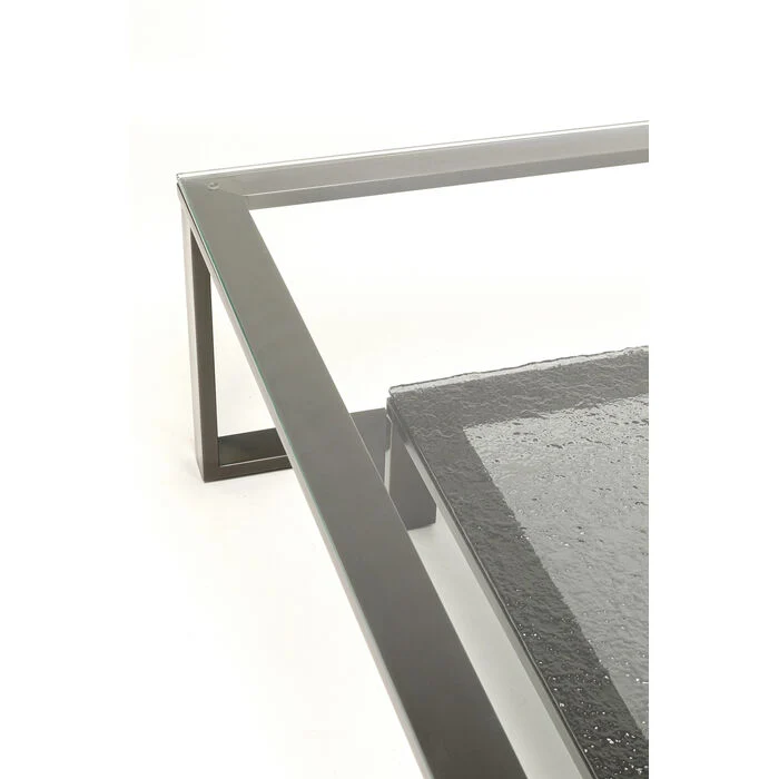 Couchtisch grau Glas-Metall, Glastisch grau, Breite 120 cm