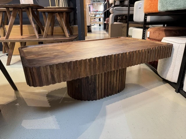 Couchtisch braun Holz, Wandtisch braun Holz, Breite 120 cm