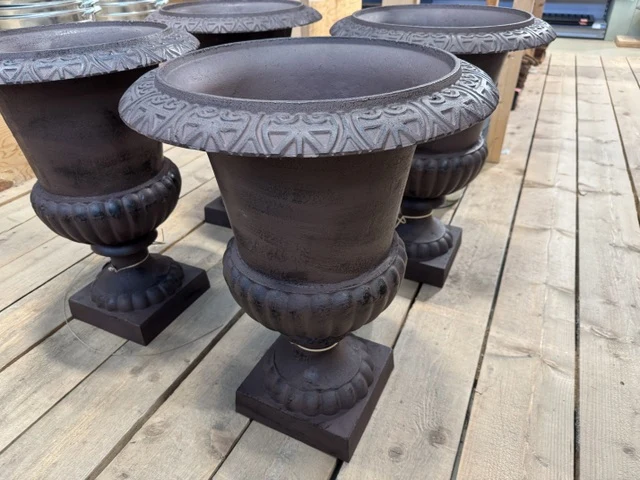 Pflanztopf Klassik L, Pflanztopf braun Metall, Blumentopf Metall, Durchmesser 32 cm