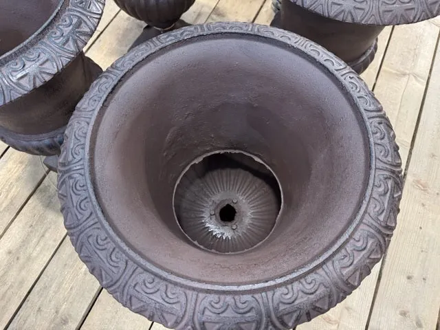 Pflanztopf Klassik L, Pflanztopf braun Metall, Blumentopf Metall, Durchmesser 32 cm