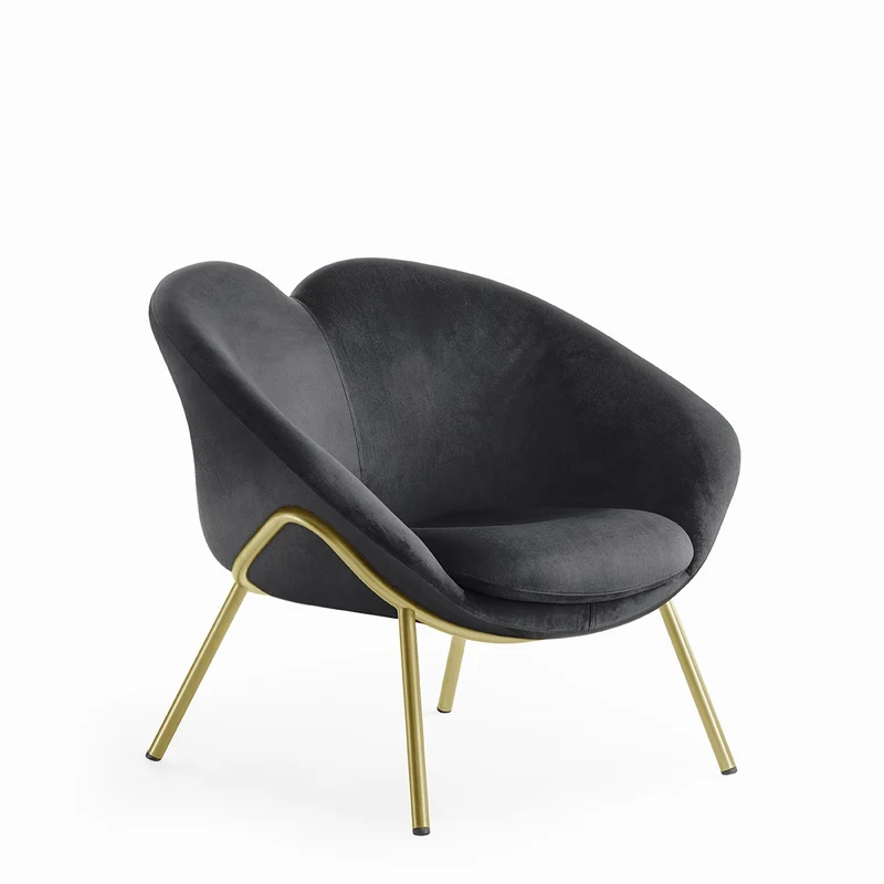 Sessel anthrazit-Gold modern
