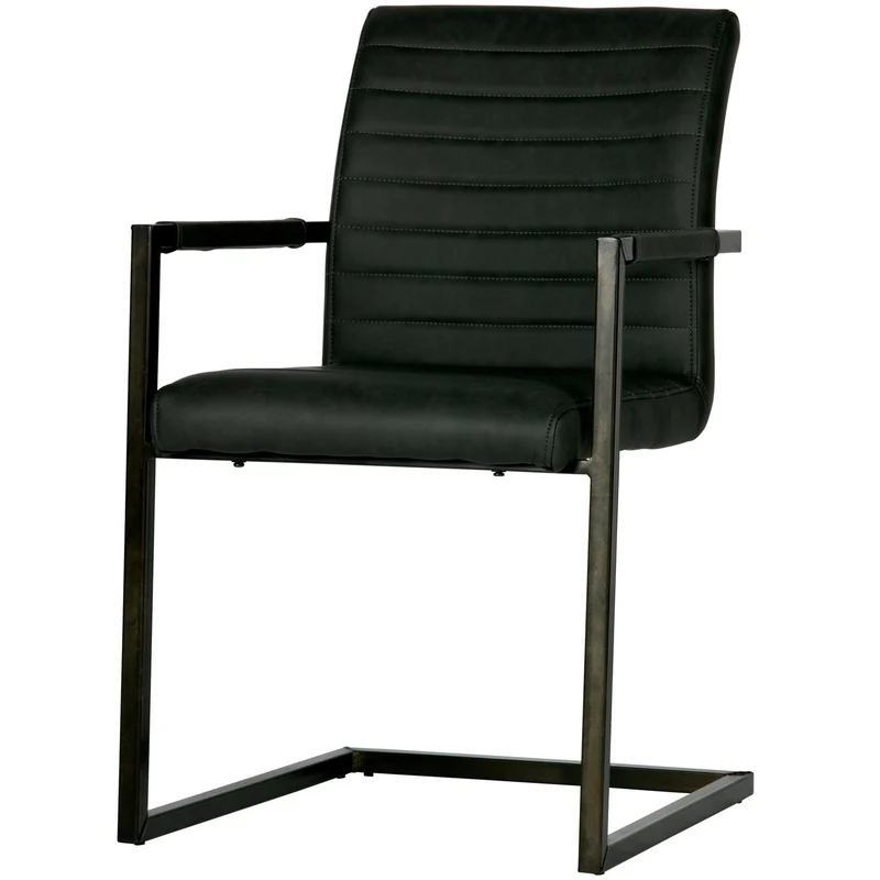 Freischwinger schwarz, Stuhl schwarz mit Armlehne