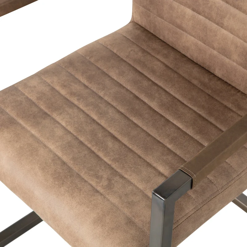 Freischwinger taupe, Stuhl taupe mit Armlehne